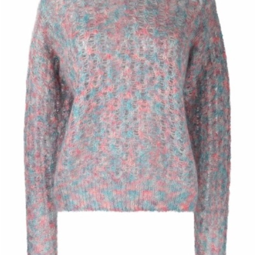 Acne Studios Kobina open-knit multicolor mohair sweater S - Picture 2 of 8